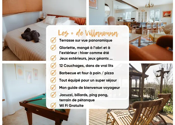 Villa Villanonna, Jacuzzi, Billards, Pétanque, Ping-pong, 12 Couchages, Terrasse Plein Soleil - Larès